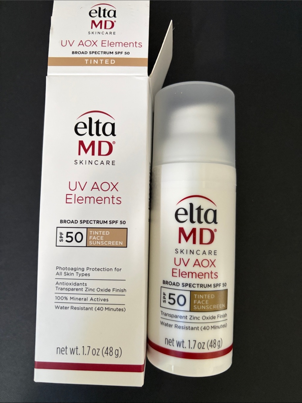 Elta MD Sunscreen Face UV AOX Elements Broad
Spectrum SPF 50 Tinted Sunscreen